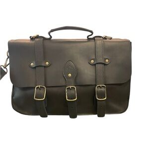 Portland Leather Goods Classic XL Messenger Bag Black w/Hide Mark inside